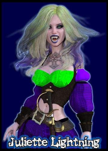 Juliette Lightning 3.0: 3D Model To 2D Render 1672 Pirate Outfit
